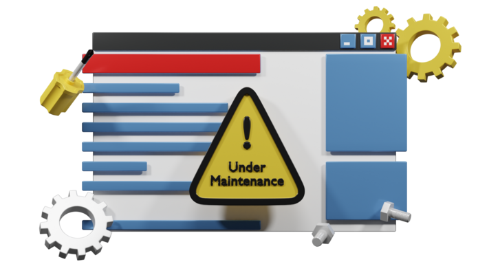 Website Maintenence Package 2 3d rendered under maintenance illustration isolated transparent background png